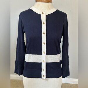 Kate spade navy sweater with gold buttons